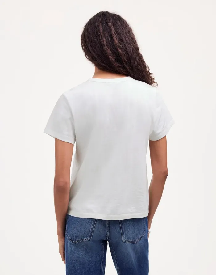 Madewell Cotton Perfect Crewneck Tee Eyelet White Women Tees