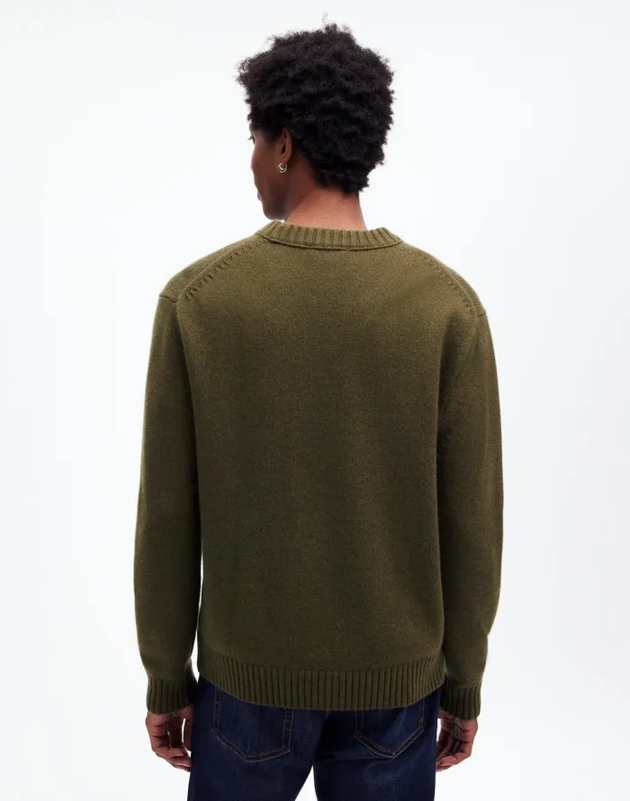 Madewell Crewneck Sweater In SoftWool Foliage Green Men Sweaters