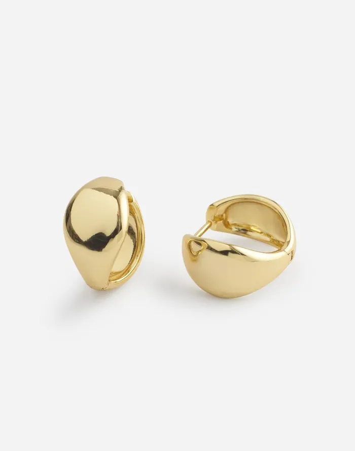 Madewell Dome Statement Hoop Earrings Pale Gold Women Jewelry