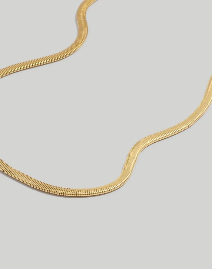 Madewell Herringbone Chain Necklace Vintage Gold Women Jewelry