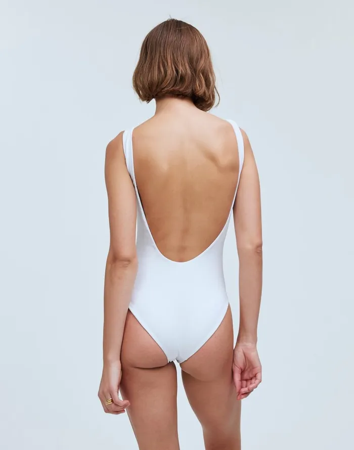 Madewell Jade Swim Contour OnePiece Swimsuit White Women Swim