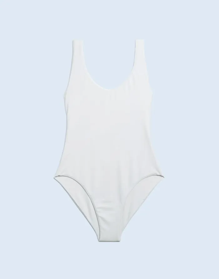 Madewell Jade Swim Contour OnePiece Swimsuit White Women Swim