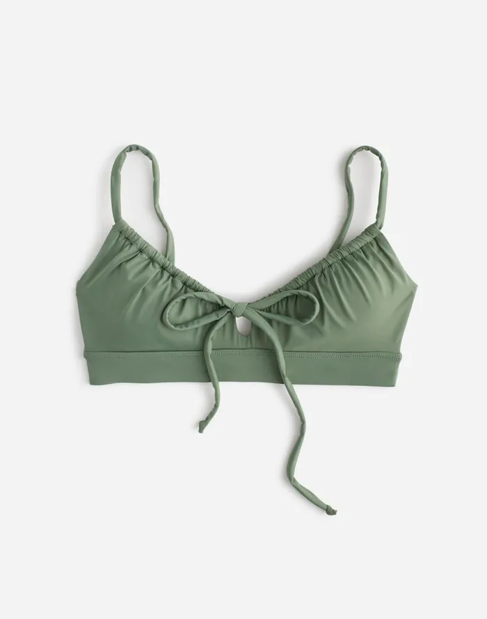 Madewell Lexaswim Oeste Tie Front Top Agave Women Swim