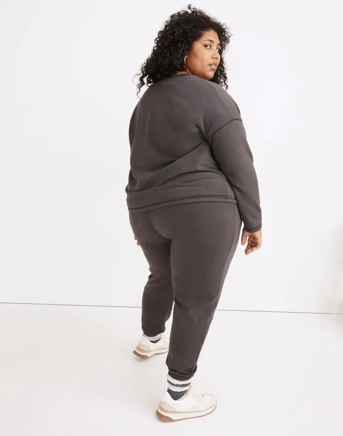 Madewell Plus MWL Superbrushed Easygoing Sweatshirt Black Coal Women Loungewear