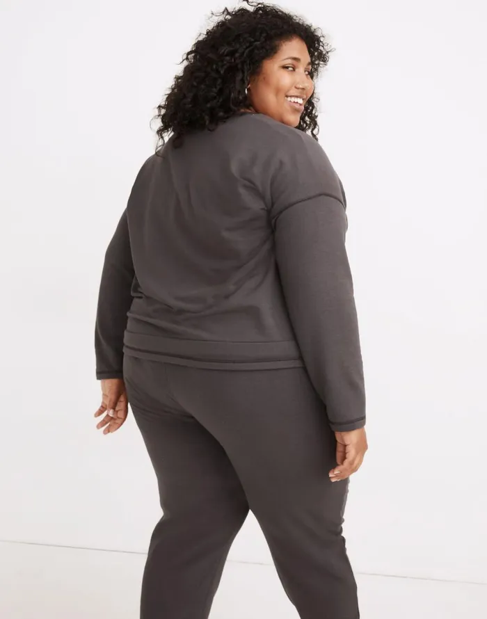 Madewell Plus MWL Superbrushed Easygoing Sweatshirt Black Coal Women Loungewear