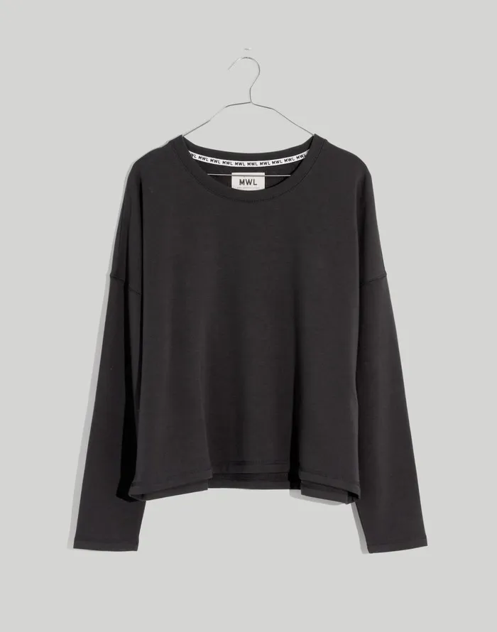 Madewell Plus MWL Superbrushed Easygoing Sweatshirt Black Coal Women Loungewear