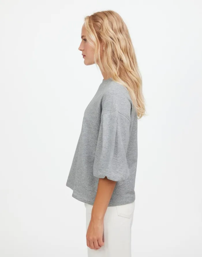 Madewell PuffSleeve Sweatshirt Tee Hthr Gym Class Grey Women Tops and Shirts