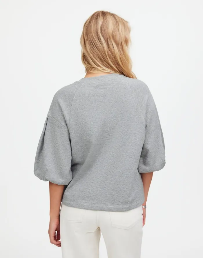 Madewell PuffSleeve Sweatshirt Tee Hthr Gym Class Grey Women Tops and Shirts