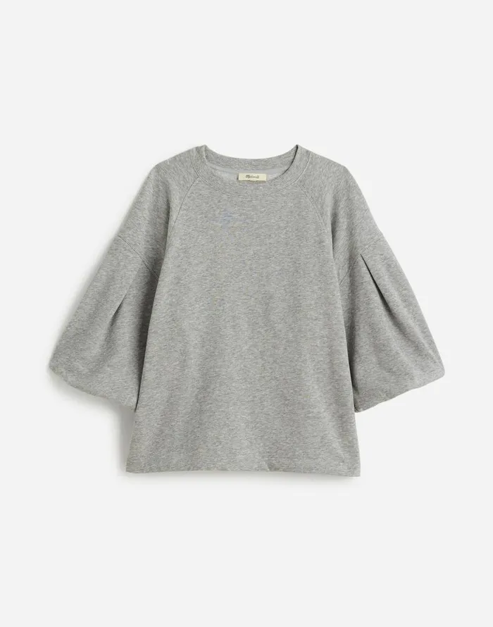 Madewell PuffSleeve Sweatshirt Tee Hthr Gym Class Grey Women Tops and Shirts