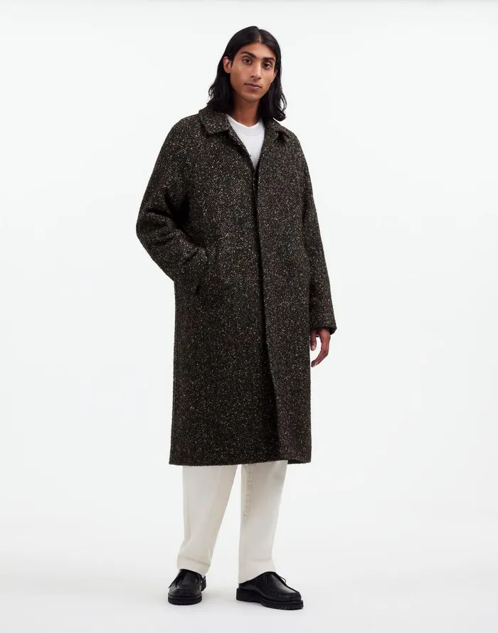 Madewell RaglanSleeve Topcoat In Italian Fabric Chocolate Multi Men Coats Jackets Madewell RaglanSleeve Topcoat In Italian Fabric Chocolate Multi Men Coats Jackets