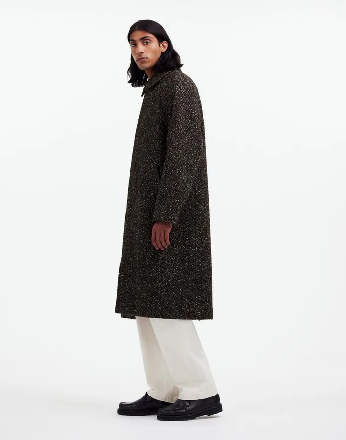 Madewell RaglanSleeve Topcoat In Italian Fabric Chocolate Multi Men Coats Jackets