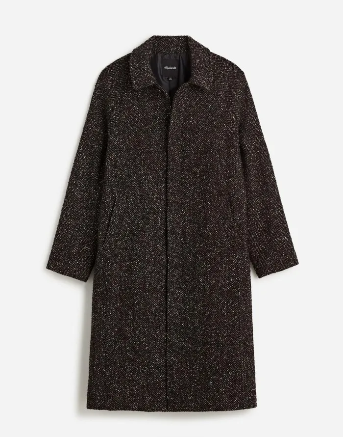 Madewell RaglanSleeve Topcoat In Italian Fabric Chocolate Multi Men Coats Jackets