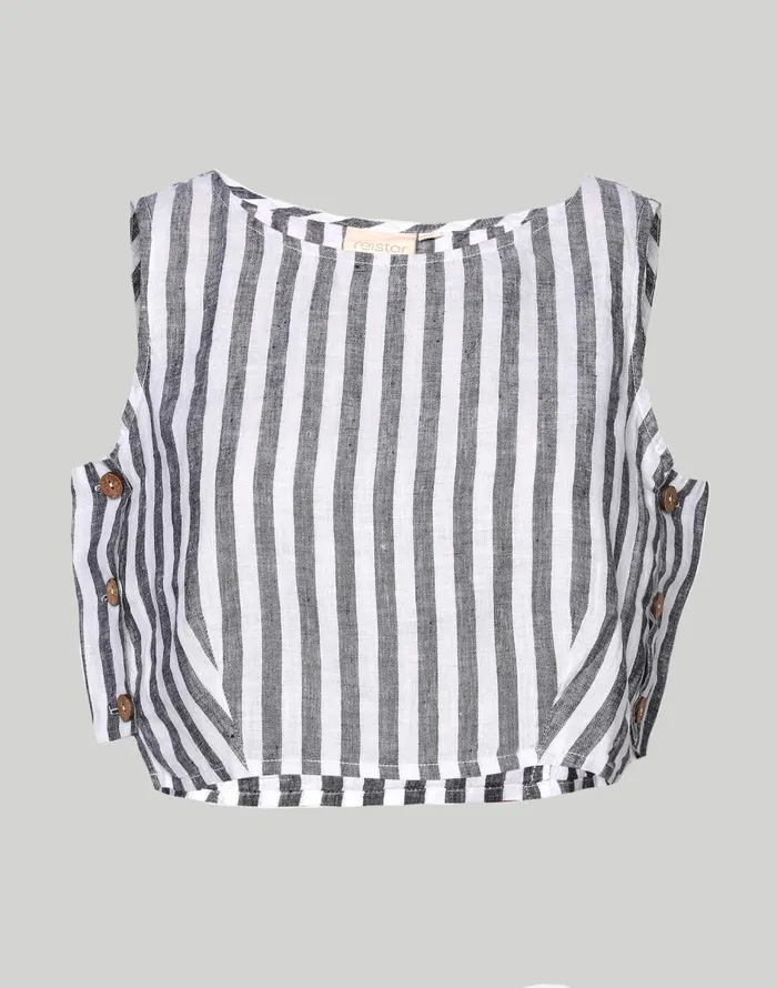 Madewell Reistor Boxy Crop Top White Women Tops and Shirts