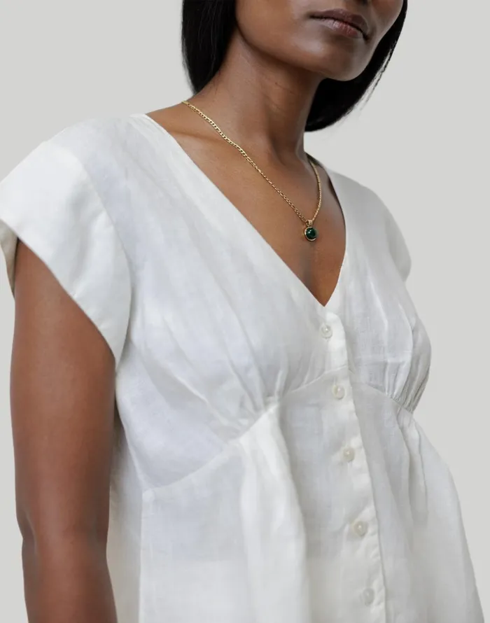 Madewell Reistor Deep VNeck Top Ivory White Women Tops and Shirts