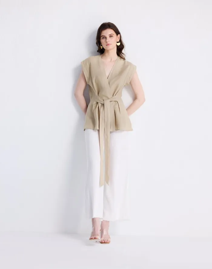 Madewell Reistor Power Moves Hemp Short Sleeve Top In Neutral Beige Beige Women Tops and Shirts Madewell Reistor Power Moves Hemp Short Sleeve Top In Neutral Beige Beige Women Tops and Shirts