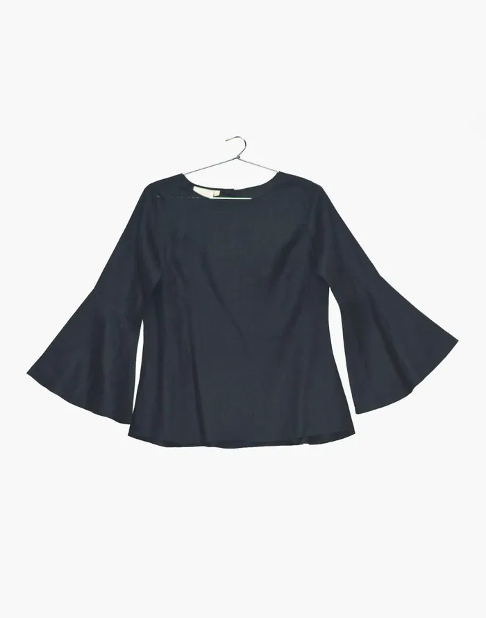 Madewell Reistor The Button Back Shirt Black Women Tops and Shirts