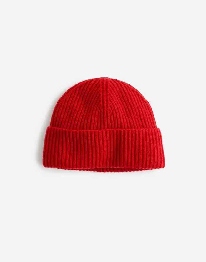 Madewell Rib Knit Beanie In SoftWool Pomegranate Seed Men Hats and Scarves