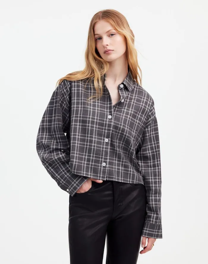Madewell StraightHem Shirt Hthr Medium Grey Women Tops and Shirts