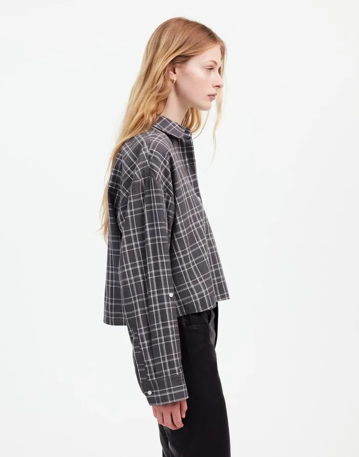 Madewell StraightHem Shirt Hthr Medium Grey Women Tops and Shirts