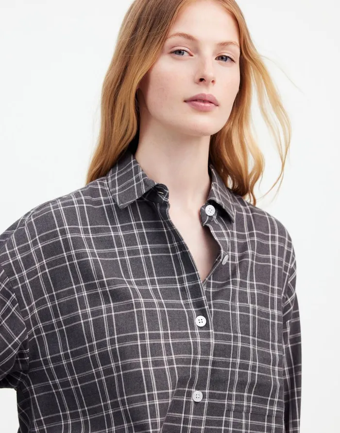 Madewell StraightHem Shirt Hthr Medium Grey Women Tops and Shirts