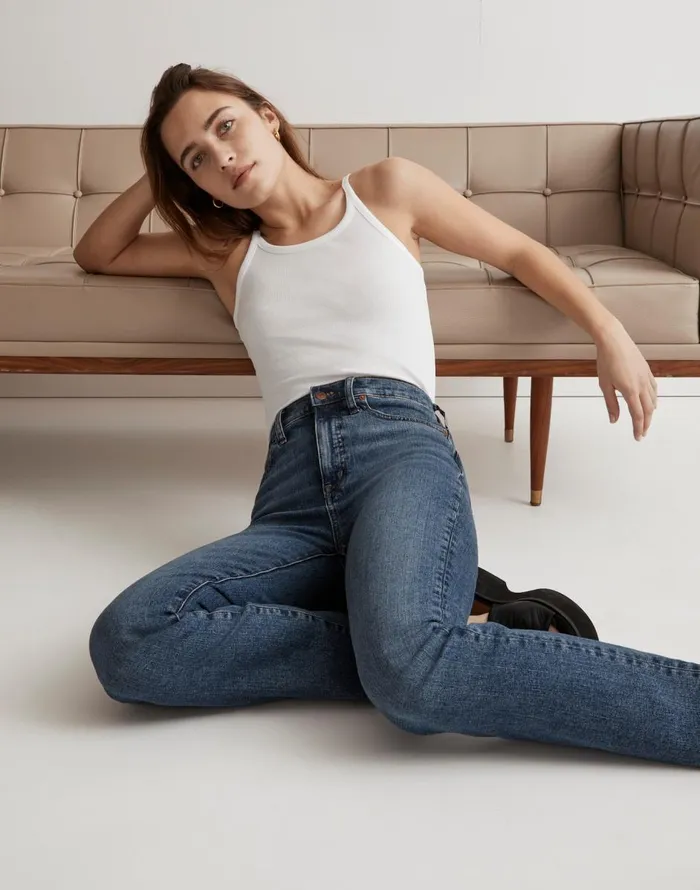 Madewell Supima Rib 03990s Tank Eyelet White Women Tees