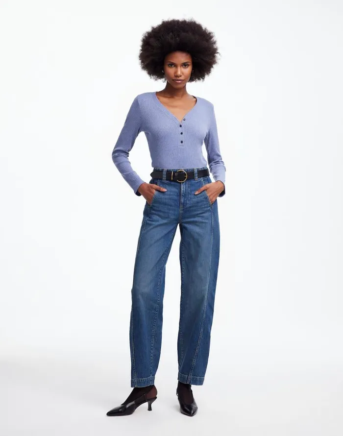 Madewell Tapered Denim Trousers In Concho Wash Concho Wash Women Jeans