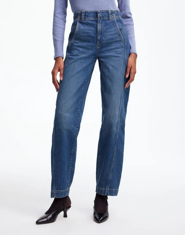 Madewell Tapered Denim Trousers In Concho Wash Concho Wash Women Jeans