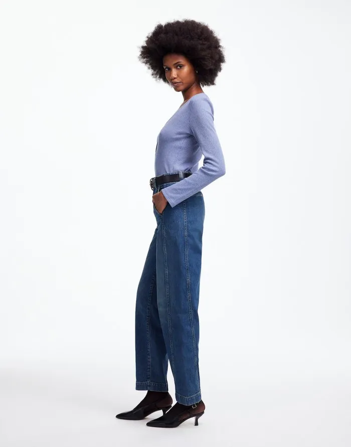 Madewell Tapered Denim Trousers In Concho Wash Concho Wash Women Jeans