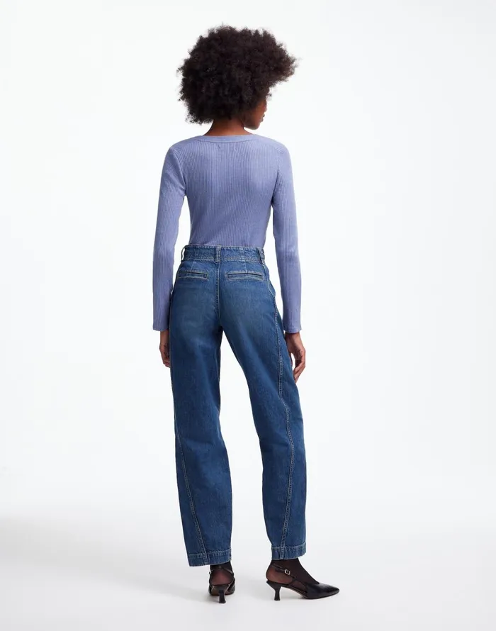 Madewell Tapered Denim Trousers In Concho Wash Concho Wash Women Jeans