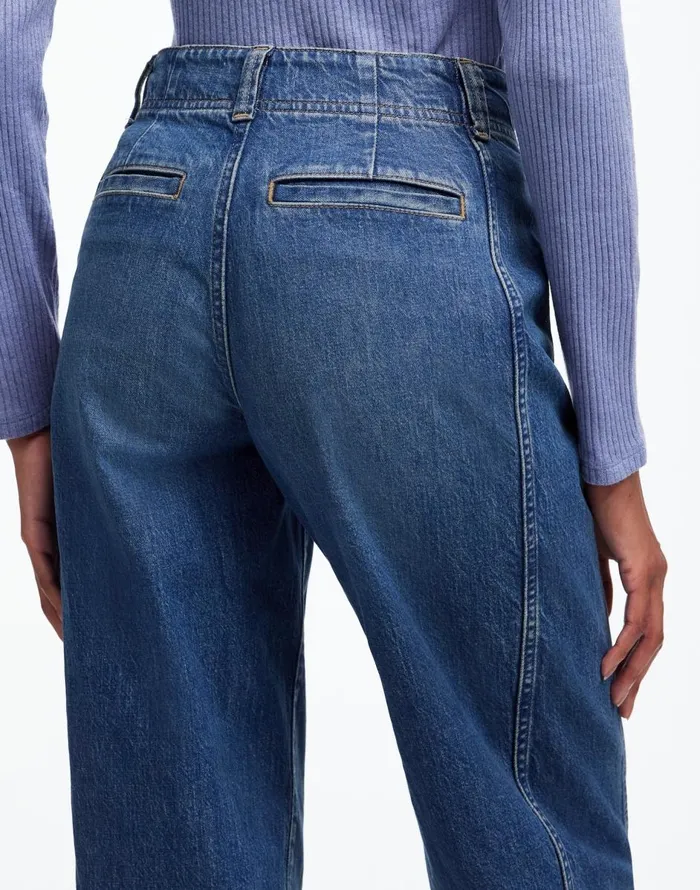 Madewell Tapered Denim Trousers In Concho Wash Concho Wash Women Jeans