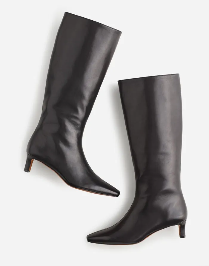 Madewell The Dimes KittenHeel Knee Boot True Black Women Boots