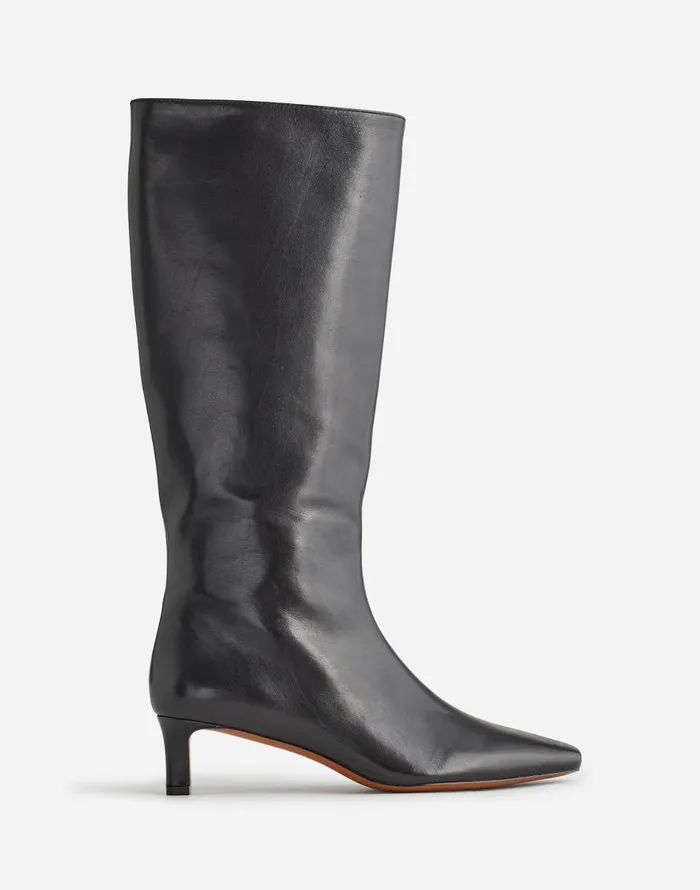 Madewell The Dimes KittenHeel Knee Boot True Black Women Boots