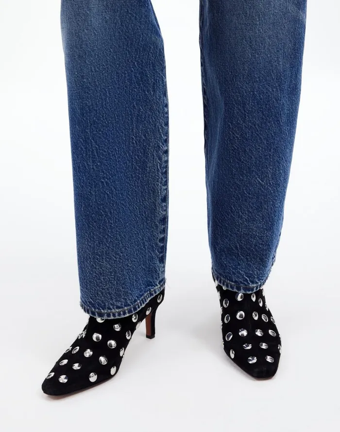 Madewell The Dimes StilettoHeel Ankle Boot True Black Multi Women Boots