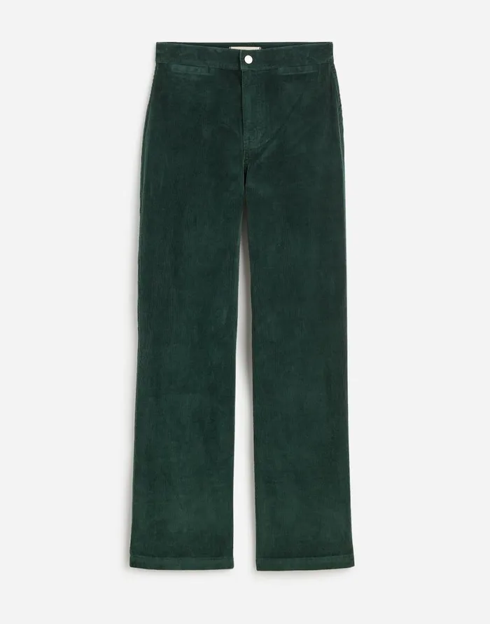 Madewell The Emmett WideLeg Pant In Corduroy Welt Pocket Edition Luxury Forest Women Pants
