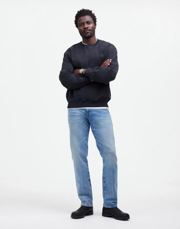 Madewell The McCarren Midweight Crewneck Sweatshirt True Black Men Hoodies and Sweatshirts