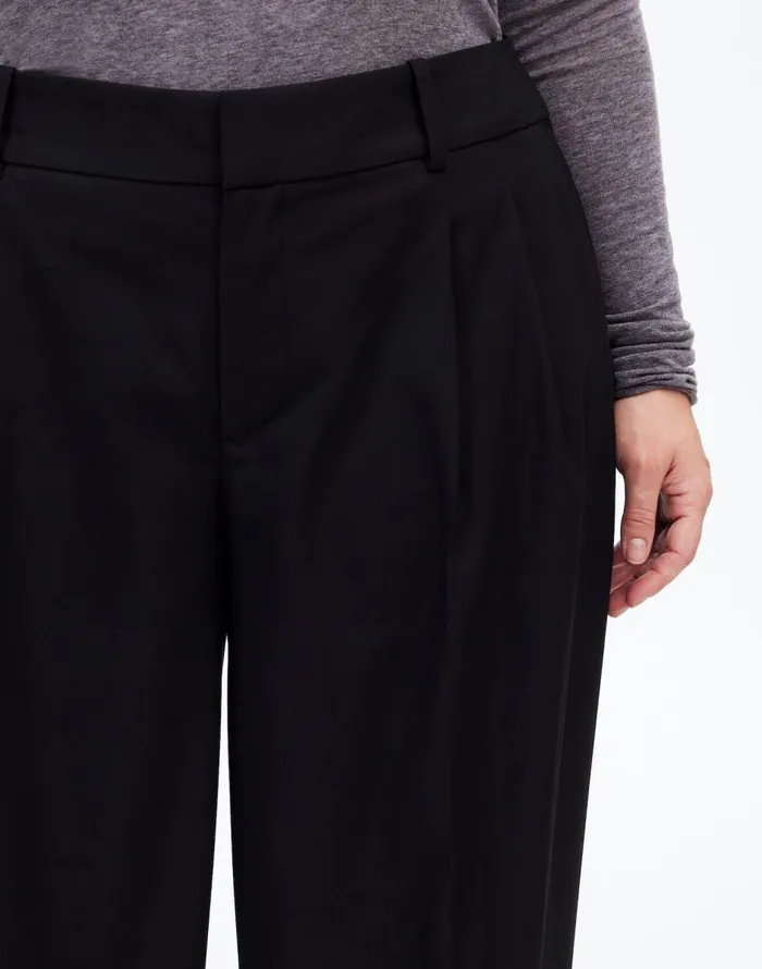 Madewell The Plus Harlow SuperwideLeg Trouser In Flannel Black Women Pants