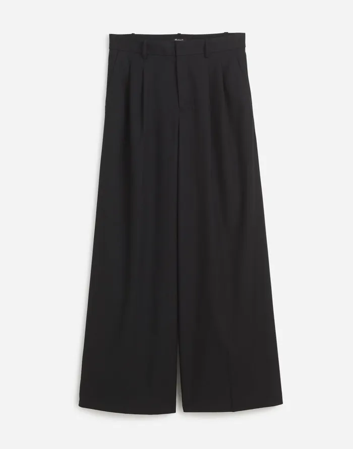 Madewell The Plus Harlow SuperwideLeg Trouser In Flannel Black Women Pants