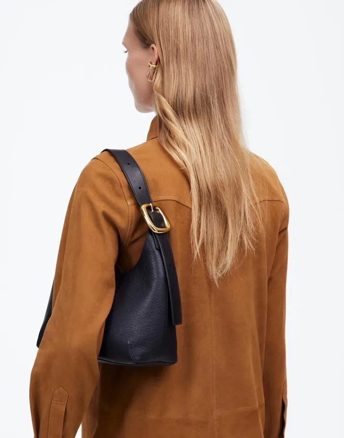 Madewell The SculpturalBuckle Shoulder Bag True Black Women Bags