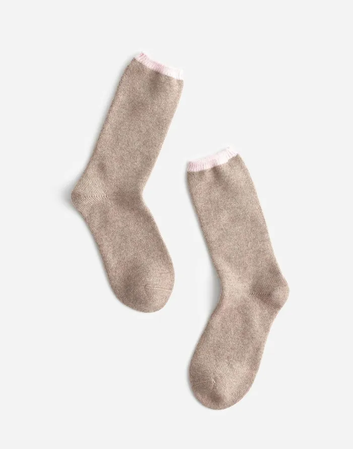 Madewell Trouser Socks In Cashmere Blend Warm Camel Women Socks
