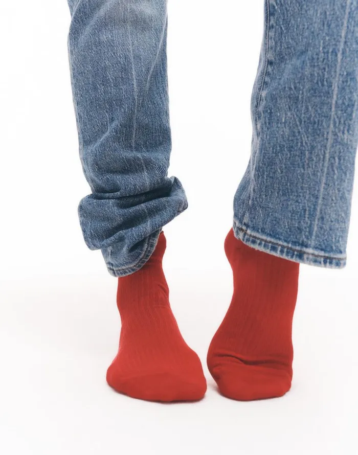 Madewell TwoPack SemiSheer Ankle Socks Bright Cherry Women Socks