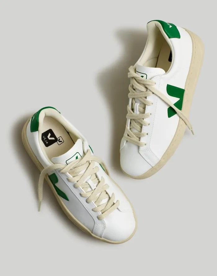 Madewell Veja Vegan Leather Urca Sneakers White Emeraude Women Sneakers