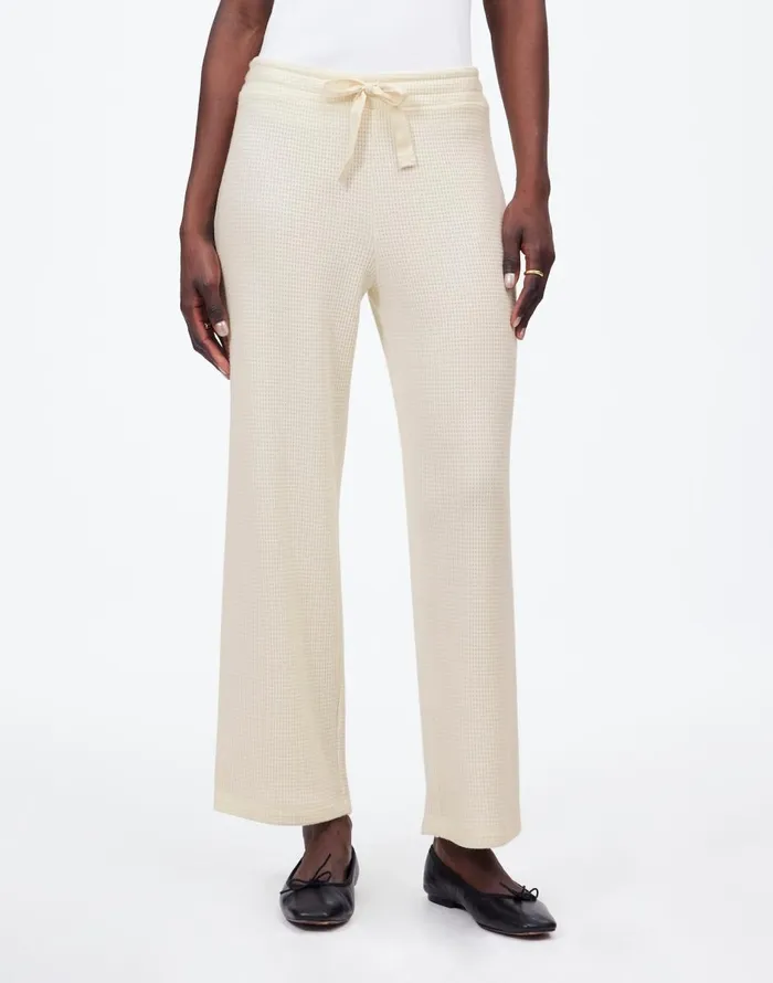 Madewell WaffleKnit StraightLeg Sweatpants Winter White Women Pants