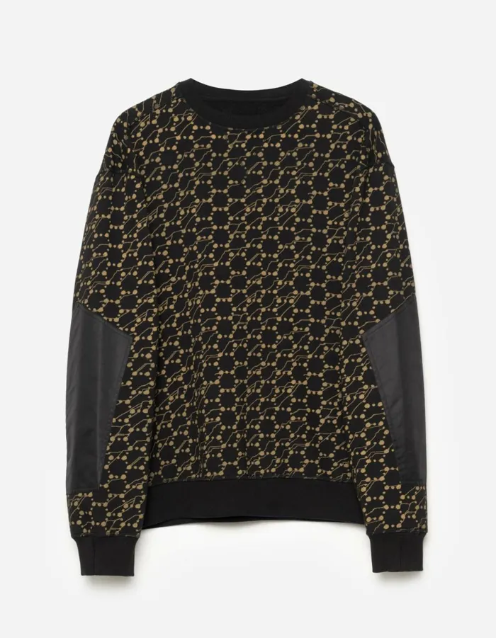 Maharishi Crew Sweats 6038 Honeycomb Snakeskin Crew Sweat BlackGold 8211 Men