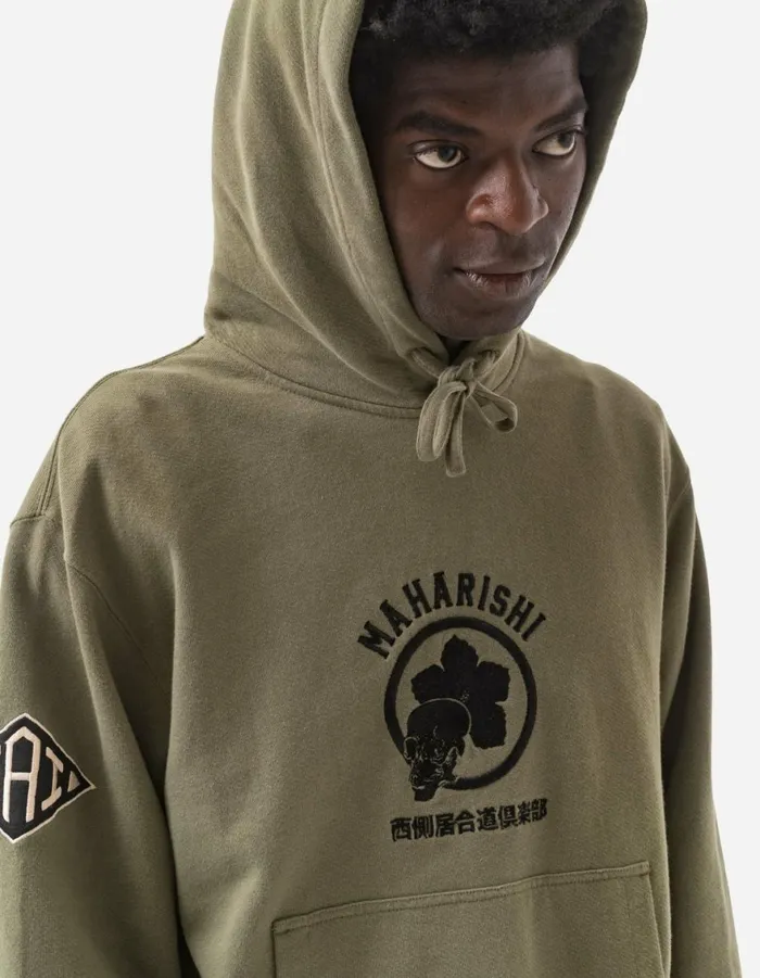 Maharishi Hooded Sweats 1102 Kamon Hooded Sweat Olive 8211 Men