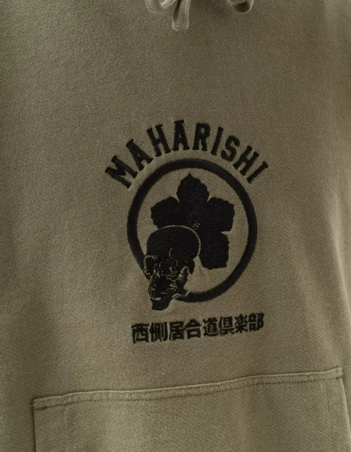 Maharishi Hooded Sweats 1102 Kamon Hooded Sweat Olive 8211 Men