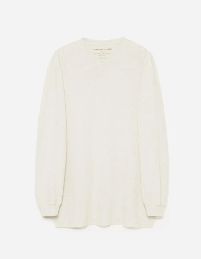 Maharishi Long Sleeve TShirts 6001 Monk Organic Hemp LS TShirt Ecru 8211 Men