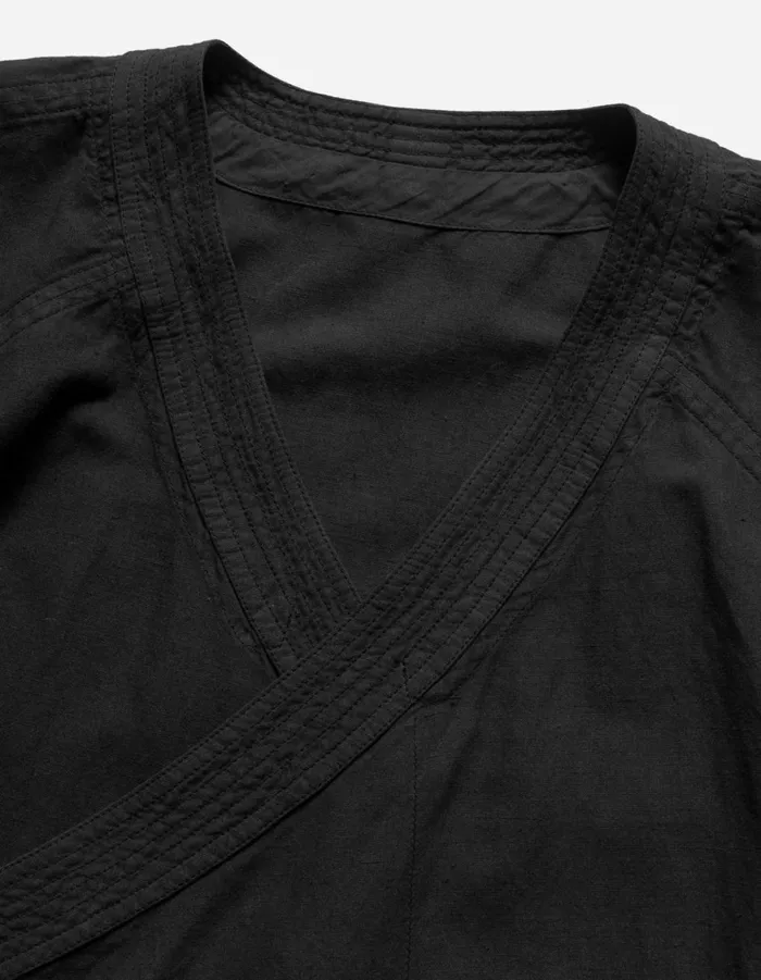 Maharishi Short Sleeve Shirts 6079 Asym Monk Hemp Shirt Black 8211 Men