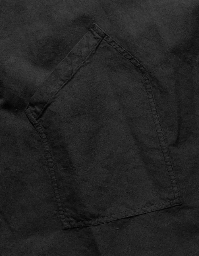 Maharishi Short Sleeve Shirts 6079 Asym Monk Hemp Shirt Black 8211 Men