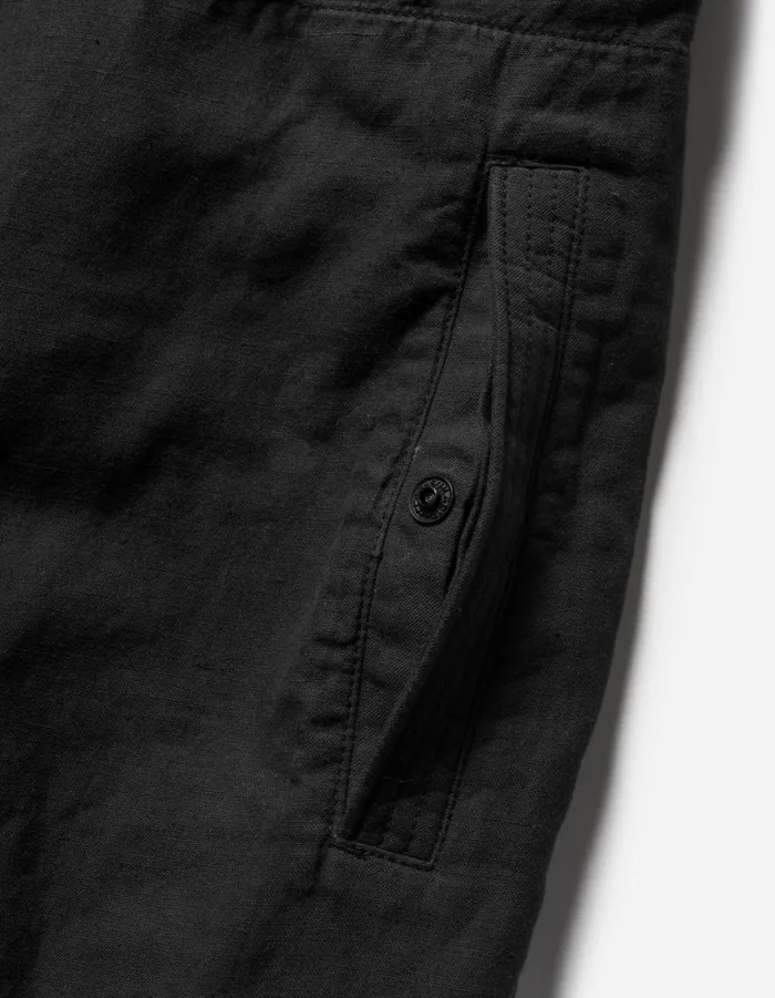Maharishi Short Sleeve Shirts 6079 Asym Monk Hemp Shirt Black 8211 Men