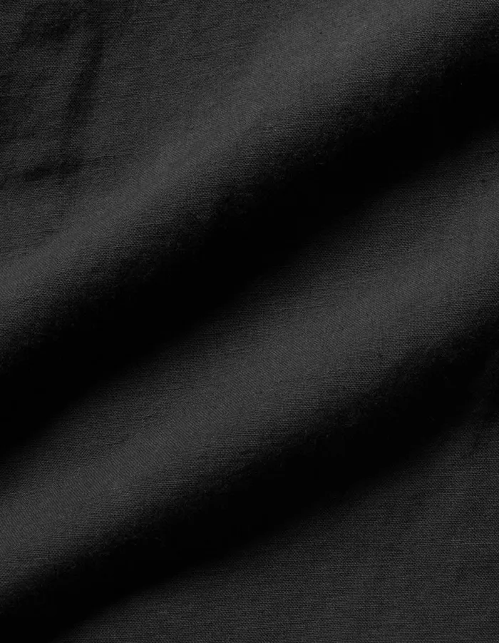 Maharishi Short Sleeve Shirts 6079 Asym Monk Hemp Shirt Black 8211 Men